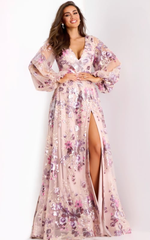 Model wearing Jovani dress 44655.