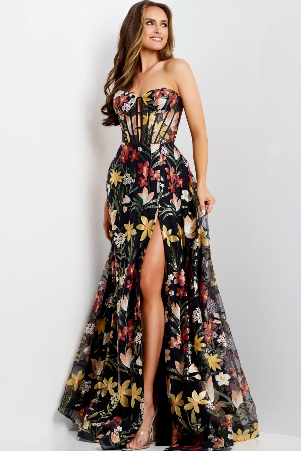 strapless cocktail dresses under 100 Strapless Curved Neck Mini Short Tulle Cocktail Fit & Flare Ava Presley 42486
