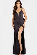 high slit black dress 44675