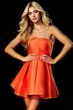 Strapless Satin Fit And Flare Dress 44721 - Image 4