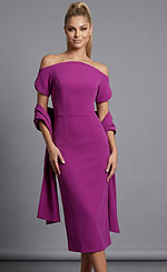 off the shoulder purple midi dress 44730