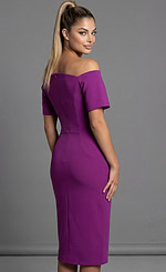 short sleeves simple fitted dress 44730