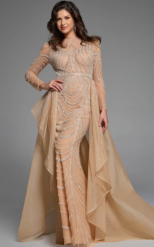 beaded long sleeve dress 44841