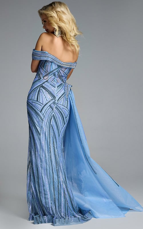 Model wearing Jovani dress 44843-1.