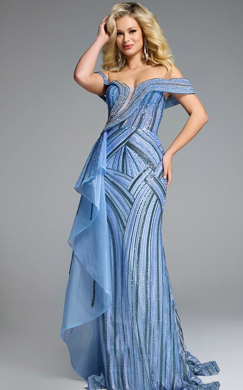 Model wearing Jovani dress 44843-1.