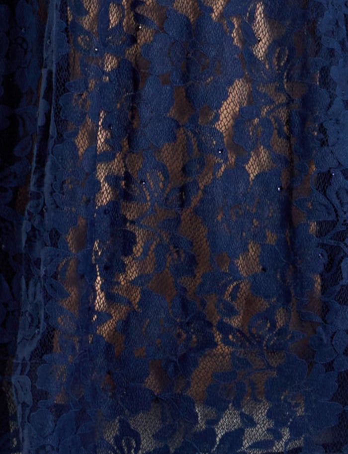 navy lace and nude underlay fabric for style 44862