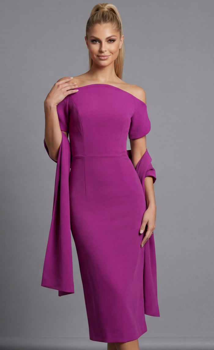 simple purple midi dress 44730
