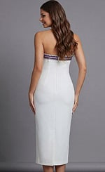 strapless beaded white dress 44894