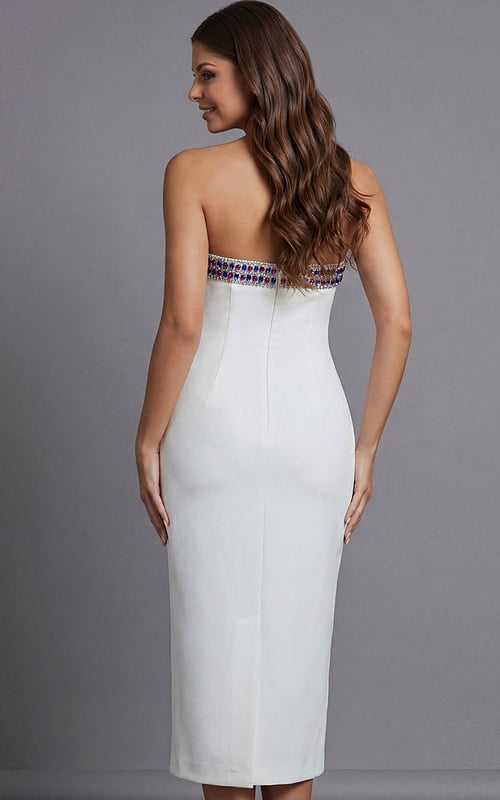 strapless beaded white dress 44894