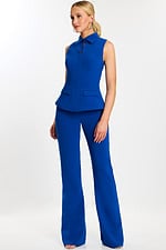 Sleeveless Royal Blue Jumpsuit with Flared Pants
