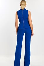 Back View of Zippered Blue Jumpsuit