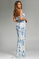 Model wearing Jovani dress 45066.
