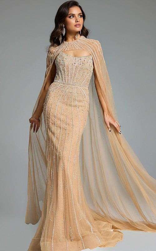 Model wearing Jovani dress 45077.