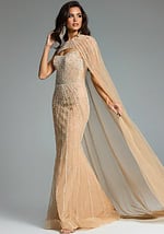 side of mermaid embellished evening dress 45077