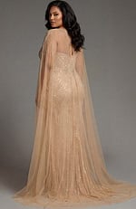 back of plus size embellished tulle dress 45077