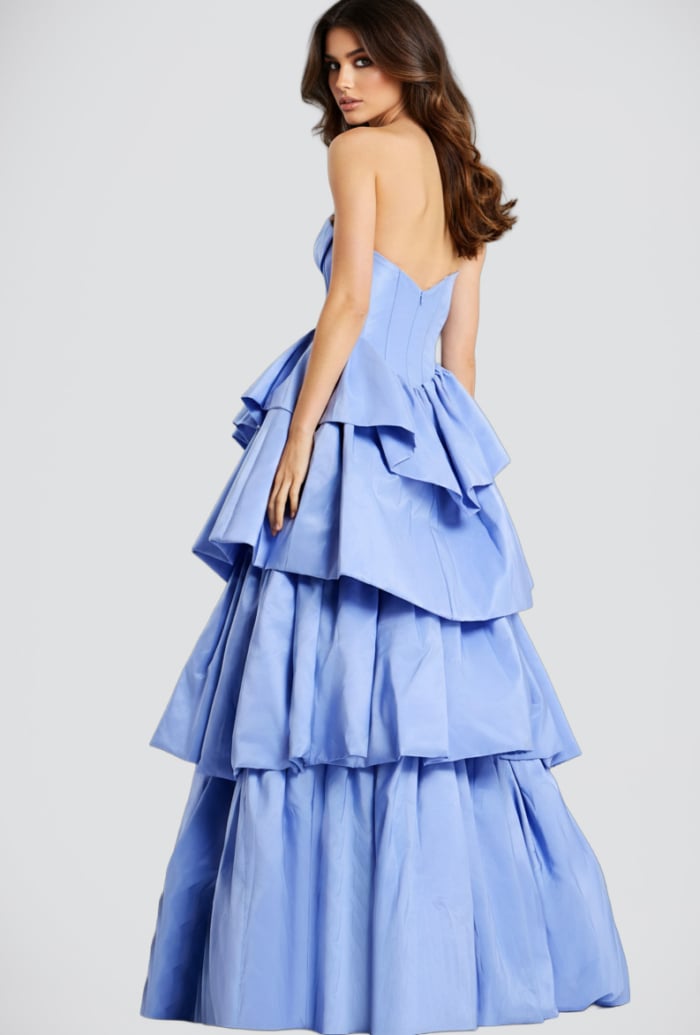Strapless Layered Ruffle Ball Gown 45111