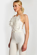 white ruffled top 45159