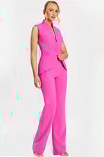 Women's Bold Pink Jumpsuit with Structured Bodice
