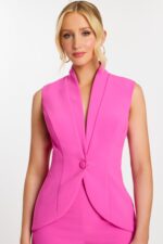 Modern Pink Sleeveless Pantsuit for Formal Events