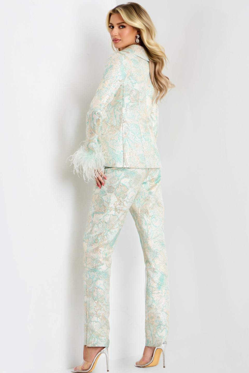 【deres】feather spring coat Beige Waterproof Trench Coat With Colorful Flower Print