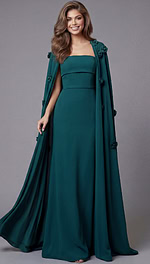 strapless simple dress with cape 45216