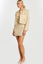 Long Sleeve Cropped Jacket and Mini Skirt in Glitter Tweed