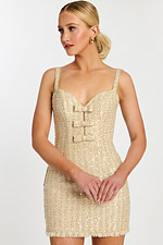 Formal Two-Piece Skirt Set with Shimmer Finish and Pockets