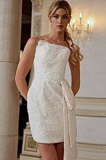 strapless fitted ivory dress 45260