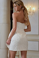 strapless fitted white dress 45260