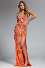 Model wearing Jovani dress 45268.