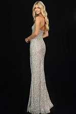 silver embellished straight dress 45275