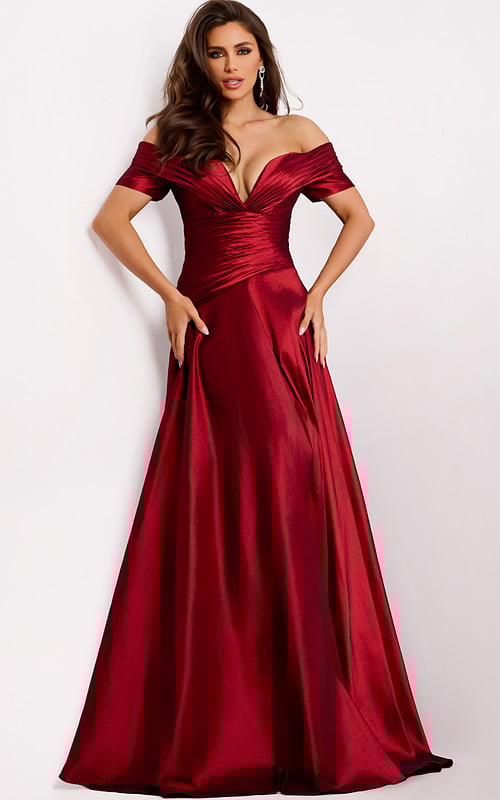 off the shoulder burgundy dress 45276