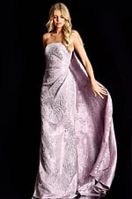 strapless mauve beaded dress 45309