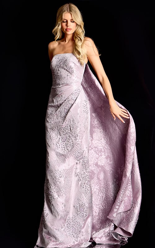 strapless mauve beaded dress 45309