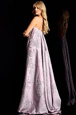 strapless mauve dress with pleated back 45309