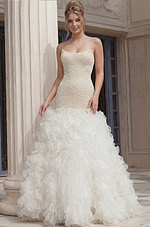 strapless embellished dress with ruffled skirt 45339