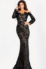 long sleeves lace mother of the bride dress 45345