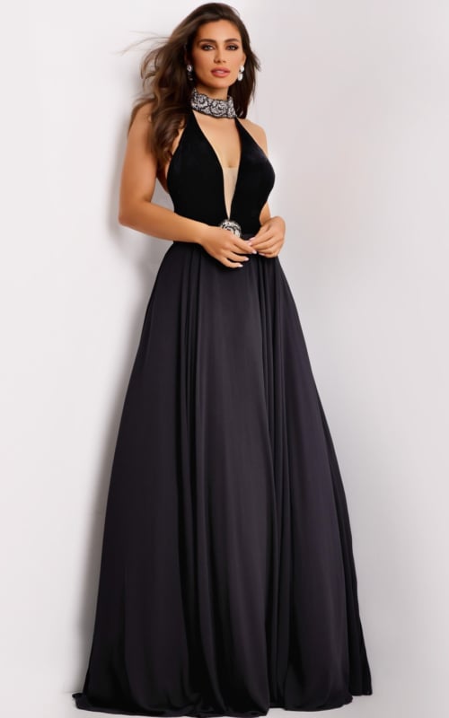 Model wearing Jovani dress 45367.