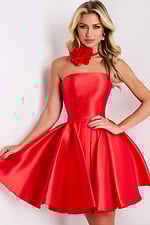 red fit and flare dress 45402