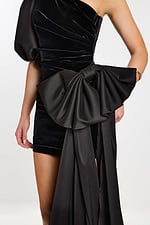 Mini Dress Back with Draped Satin Bow Detail
