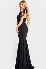 Glamorous gown with embellished shoulder design