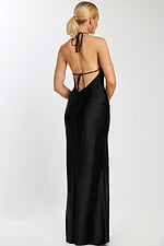 Backless Black Gown with Tie Straps