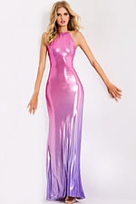 Metallic Ombre Halter Gown 45446