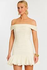 off the shoulder ivory dress 45459