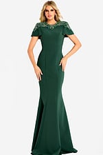 short sleeves green mob dress 45477