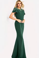 geren sheath mother of the bride dress with embellihsed neckline.