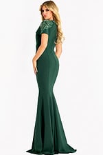 green mermaid dress with short sleeves 45477