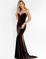 Strapless Velvet Gown with Sweetheart Neckline 45479 - Image 11