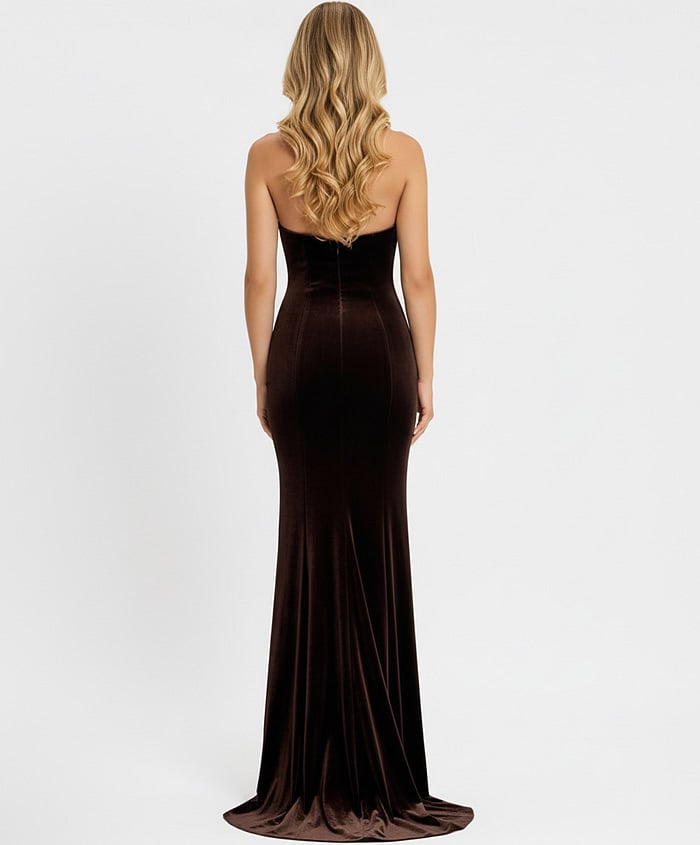 Strapless Velvet Gown with Sweetheart Neckline 45479