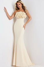 ivory mermaid dress with floral details 45561